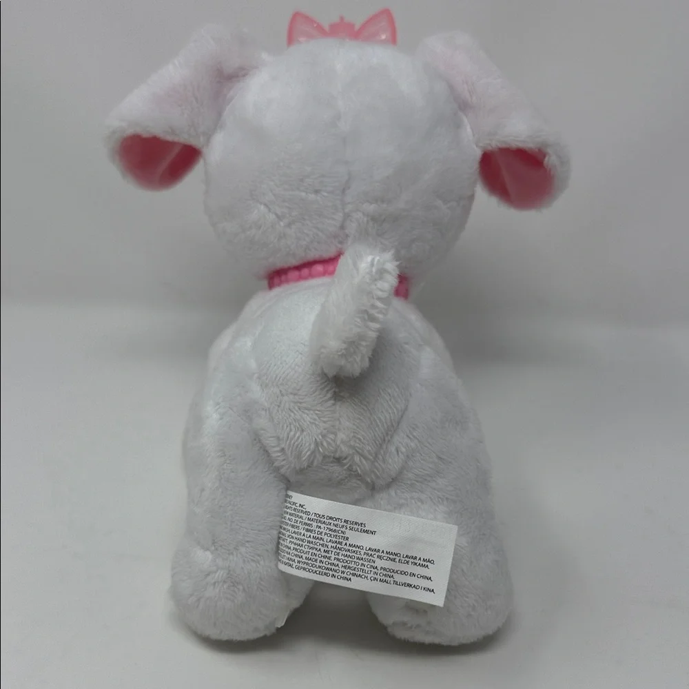 Disney Princess Plush White Dog Toy with Pink Bow 7” x 7 “